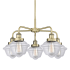 Innovations Lighting Oxford 5 Light 25" Wide Flush Mount Ceiling Fixture Antique Brass / Clear