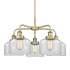 Innovations Lighting Bell 5 Light 26" Wide Chandelier Antique Brass / Clear