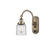 Innovations Lighting Bell 13" Tall Wall Sconce with Shade Antique Brass / Clear