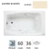 Jacuzzi 60" x 36" Cetra&reg; Drop In Comfort Whirlpool Bathtub with 8 Jets, Basic Controls, Chromatherapy, Heater, Left Drain and Right Pump Almond