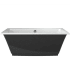 Jacuzzi Fiore 65.5" Soaking Freestanding Bathtub with Center Drain Black / White