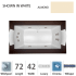 Jacuzzi 72" x 42" Fuzion Drop In Luxury Whirlpool Bathtub with 14 Jets, Luxury Controls, Chromatherapy, Heater, Center Drain and Right Pump - Integrated Drain Assembly Included Almond