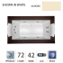 Jacuzzi 72" x 42" Fuzion Drop In Luxury Whirlpool Bathtub with 14 Jets, LCD Controls, Illumatherapy, Heater, Center Drain and Right Pump - Integrated Drain Assembly Included Almond