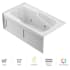 Jacuzzi 60" x 32" Cetra® Three Wall Alcove Comfort Whirlpool Bathtub with 8 Jets, Basic Controls, Heater, Chromatherapy, Left Drain and Right Pump White