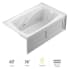 Jacuzzi 60" x 36" Cetra® Three Wall Alcove Comfort Whirlpool Bathtub with 8 Jets, Basic Controls, Heater, Right Drain and Left Pump White