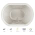 Jacuzzi Duetta 60" Whirlpool Bathtub for Drop In / Undermount Installations with Center Drain and Chromatherapy Lighting / RapidHeat Technologies - Luxury Controls Oyster / Chrome Trim