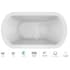 Jacuzzi Duetta 66" Drop-In Spa Combination Bathtub with Center Drain, Whisper+ Technology™, and Chromatherapy White / Chrome Trim