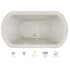 Jacuzzi Duetta 66" Whirlpool Bathtub for Drop In / Undermount Installations with Center Drain and Chromatherapy Lighting / RapidHeat Technologies - Luxury Controls Oyster / Chrome Trim