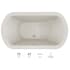 Jacuzzi Duetta 72" Soaking Bathtub for Drop In / Undermount Installations with Center Drain Oyster