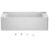 Jacuzzi Signature 60" Three Wall Alcove Acrylic Soaking Tub with Right Drain and Overflow White