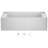 Jacuzzi Signature 60" Three Wall Alcove Acrylic Whirlpool Tub with Right Drain and Overflow White
