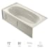 Jacuzzi Signature 72" Acrylic Soaking Bathtub for Alcove Installation with Left Side Drain Oyster