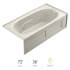 Jacuzzi Signature 72" Acrylic Whirlpool Bathtub for Alcove Installation with Right Drain Oyster