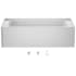 Jacuzzi Signature 60" Three Wall Alcove Acrylic Whirlpool Tub with Left Drain and Overflow White