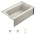Jacuzzi Signature 60" Three Wall Alcove Acrylic Whirlpool Tub with Right Drain and Overflow Oyster