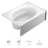 Jacuzzi 60" x 42" Signature Three Wall Alcove Soaking Bathtub with Right Drain, Tiling Flange, and Skirt White