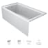 Jacuzzi Linea 60" x 30" Acrylic Soaking Bathtub for Three Wall Alcove Installation with Left Drain White