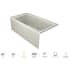Jacuzzi Linea 60" x 36" Three Wall Alcove Acrylic Skirted Whirlpool Tub with Right Drain, Heater, Chromatherapy and Whisper+ - Less Drain Assembly and Overflow Oyster / Chrome Trim