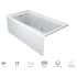 Jacuzzi Linea 66" Three Wall Alcove Acrylic Soaking Tub with Chromatherapy, Left Drain Location, and Overflow White