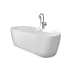 Jacuzzi Primo 67" Free Standing Acrylic Soaking Tub with Center Drain, Drain Assembly, and Overflow - Includes Floor Mounted Tub Filler with Hand Shower White / Chrome Drain / Chrome Faucet