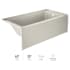 Jacuzzi Signature 60" Three Wall Alcove Acrylic Soaking Tub with Right Drain and Overflow Oyster