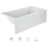 Jacuzzi Signature 60" Three Wall Alcove Acrylic Soaking Tub with Right Drain and Overflow White