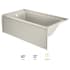 Jacuzzi Signature 60" Three Wall Alcove Acrylic Whirlpool Tub with Left Drain and Overflow Oyster