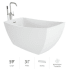 Jacuzzi Stella 59" Free Standing Acrylic Soaking Tub with Reversible Drain, Drain Assembly and Overflow - Includes Floor Mounted Tub Filler with Hand Shower Gloss White