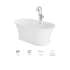 Jacuzzi Lyndsay 59" Free Standing Acrylic Soaking Tub with NW50827 Tub Filler Faucet, Center Drain, Drain Assembly and Overflow White / White Trim / Brushed Nickel Filler