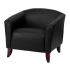 James Allan 34" Wide Leather-Blend Low Back Accent Chair Black