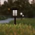 James Allan Lantern Style Set of (8) LED Solar Path Lights with Stakes Black
