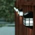 James Allan Set of (6) 4.5" X 3.5" Outdoor LED Solar Lantern Style Wall Deck Fence Lights Black