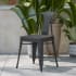 James Allan Jaziel 21" Wide Two Piece Steel Framed Poly Resin Dining Chair Set Black