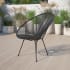 James Allan Pismo Indoor / Outdoor 19"W Contemporary Oval Papasan Style Bungee Lounge Chair without Cushion Black