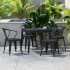 James Allan Jaziel 5 Piece Steel Framed Poly Resin Outdoor Dining Set Black