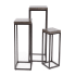 James Allan 3 Piece Wood Top Metal Farmhouse Pedestal Table Set Smoke Gray / Black