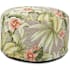 James Allan Heartscale 22" Wide Polyester Outdoor Foot Pouf Ottoman Brown / Green / Coral