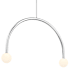 James Allan Meridian 2 Light 34" Wide Abstract Chandelier with Opal Glass Shades Chrome
