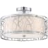 James Allan Curry 3 Light 15" Wide Semi Flush Ceiling Fixture with Glass Drum Shade Polished Chrome