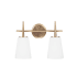 James Allan Watson 2 Light 16" Wide Vanity Light with Etched Glass Shade Satin Bronze