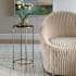 James Allan 12" Diameter Recycled Glass Top Iron Table Antique Gold