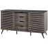 James Allan Mid-Century Modern 59" W Sliding Slat Door 4 Drawer Sideboard Buffet Credenza Ebony / Slate Gray