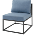 James Allan Fenwick Isle 25" W Outdoor Patio Modular Side Chair with Decorative Straps Blue