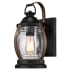 James Allan Delta Single Light 12" Tall Outdoor Wall Sconce Textured Black / Barnwood
