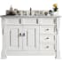 James Martin Vanities Brookfield 48" Free Standing Single Wood Vanity Set with Marble Top Bright White