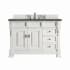 James Martin Vanities Brookfield 48" Single Basin Wood Vanity Set with 3cm Parisien Bleu Silestone Quartz Vanity Top and Rectangular Sink - 8" Faucet Centers Bright White