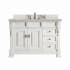 James Martin Vanities Brookfield 48" Single Basin Wood Vanity Set with 3cm Victorian Silver Silestone Quartz Vanity Top and Rectangular Sink - 8" Faucet Centers Bright White
