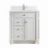 James Martin Vanities Bristol 30" Single Basin Walnut Wood Vanity Set with 3cm White Zeus Silestone Quartz Vanity Top, Backsplash and Rectangular Sink Bright White