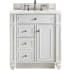 James Martin Vanities Bristol 30" Free Standing Single Basin Hardwood Vanity Set with Arctic Fall Solid Surface Top Bright White