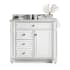 James Martin Vanities Bristol 36" Free Standing Single Basin Hardwood Vanity Set with Arctic Fall Solid Surface Top Bright White